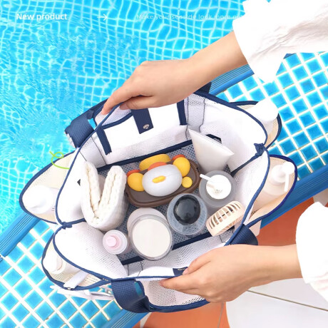 Bolso Playa Tote con Compartimentos Azul