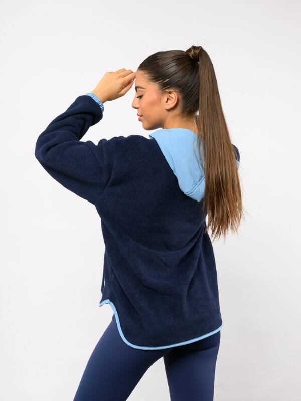 Buzo Polar Medio Cierre Ámbar Nacional Mujer Azul Marino