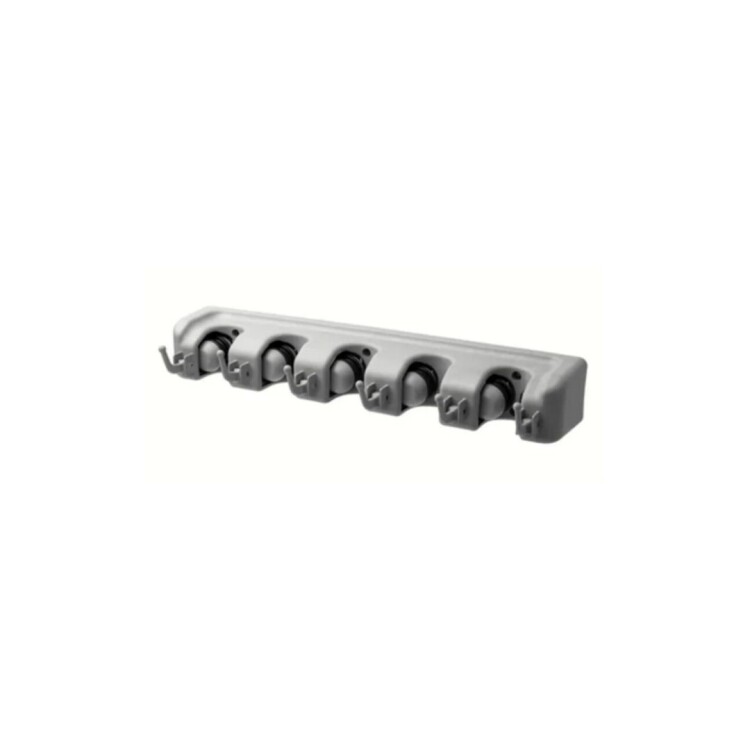 SOPORTE DE PARED PARA 5 ESCOBAS GRIS