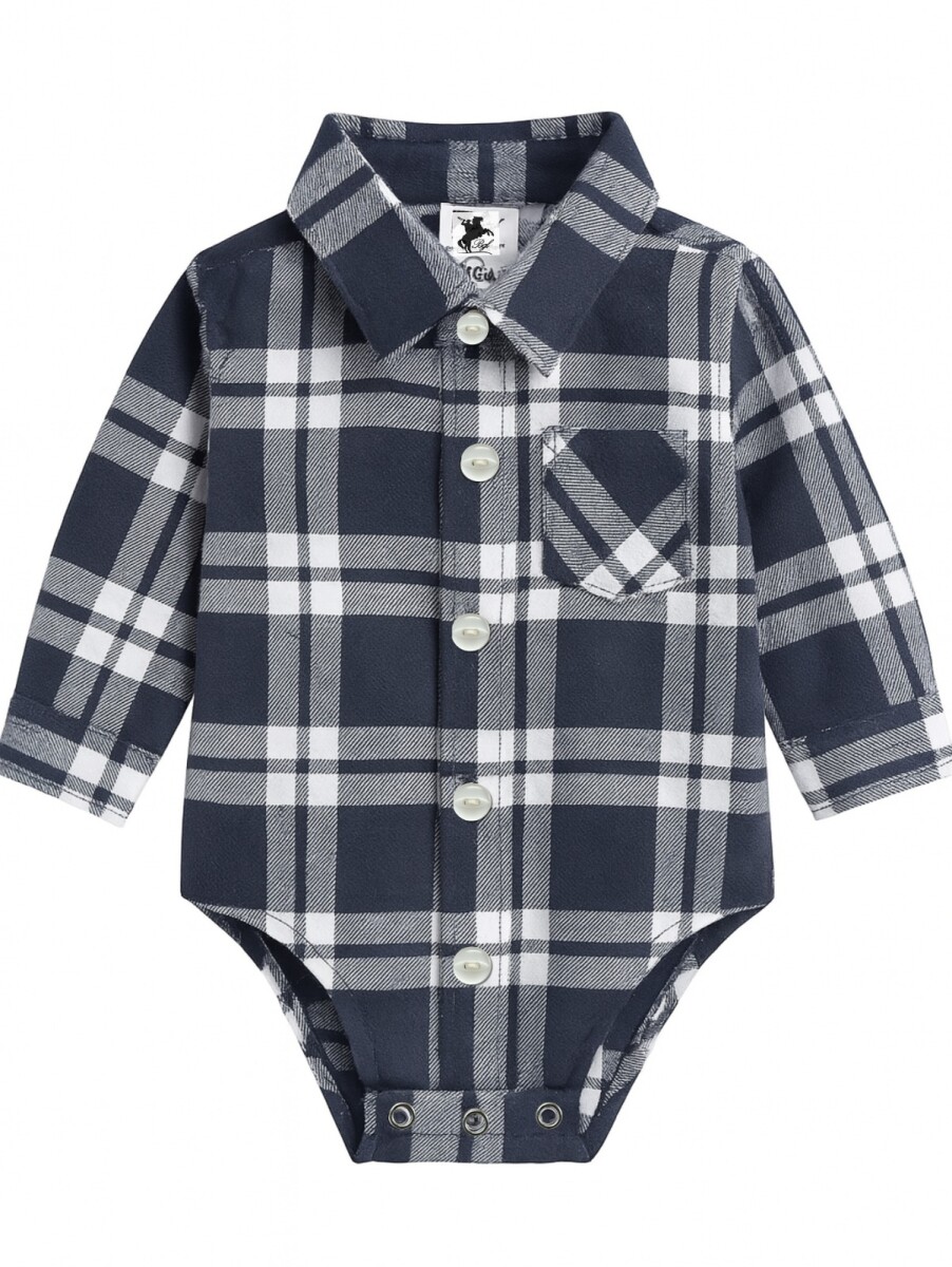 Camisa Body Viyela - BLANCO Y AZUL 