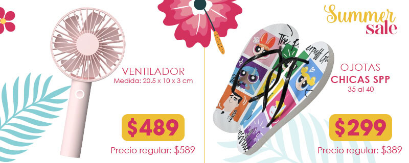 Ventilador y Ojotas Summer Sale