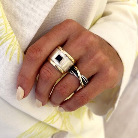 Anillo Milagros Black - Plata y Oro Anillo Milagros Black - Plata y Oro