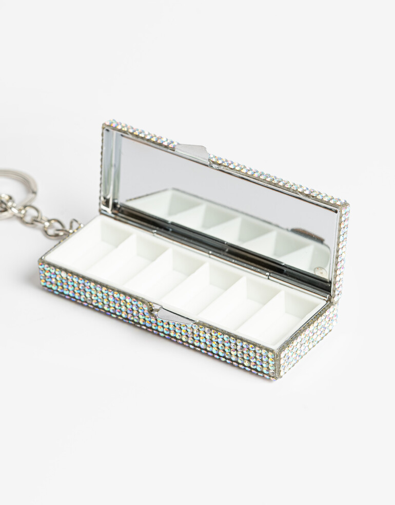 Rega Varios Pastillero Pastillero Con Glitter - Plateado