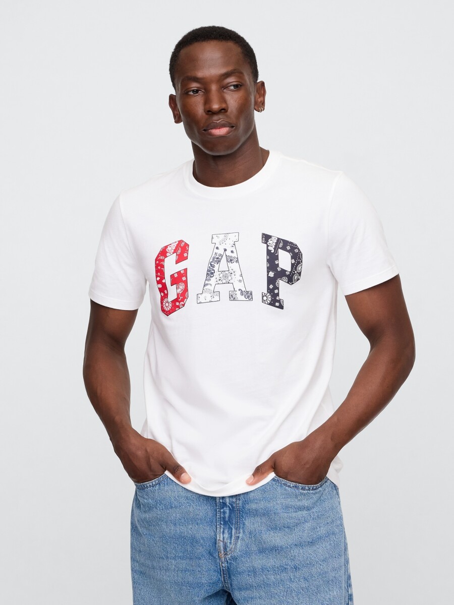 Remera Logo Gap Manga Corta Hombre - New Off White V2 