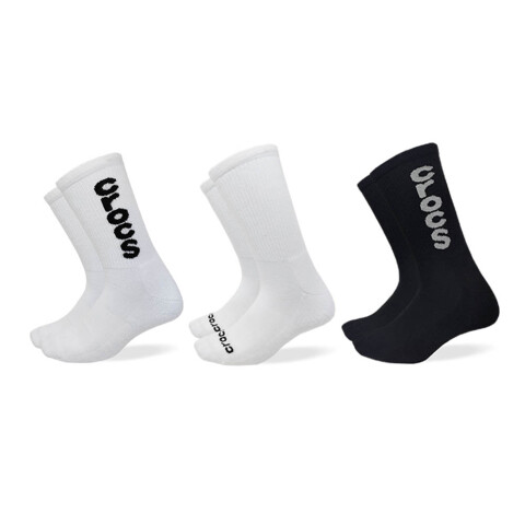 Socks Macro Logo Crew - Unisex White/black