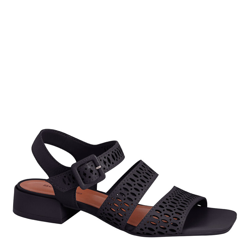 Sandalias de Mujer Bottero Cuero Calado Negro