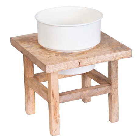 COMEDERO MASCOTAS SMALL MADERA NATURAL-BEIGE ANK-19