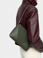 Bolso Bandolera Contraste De Texturas verde