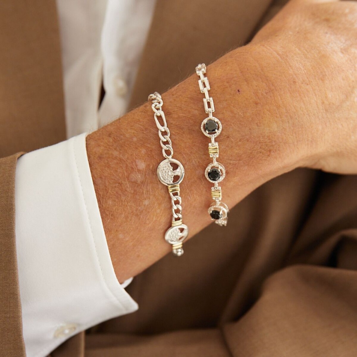 Pulsera 3 Árboles - Plata y Oro 
