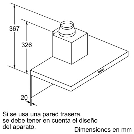 CAMPANA DE PARED BOSCH 3-POTENCIAS DWB96BC50 PLANA 90CM