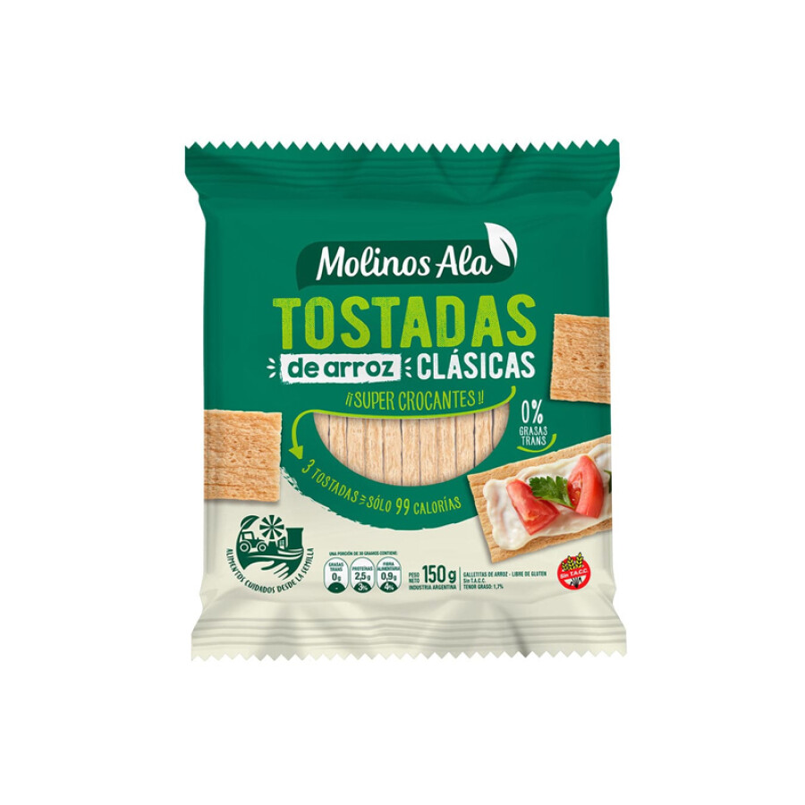 Tostadas de arroz clasicas 150g Molinos Ala Tostadas de arroz clasicas 150g Molinos Ala