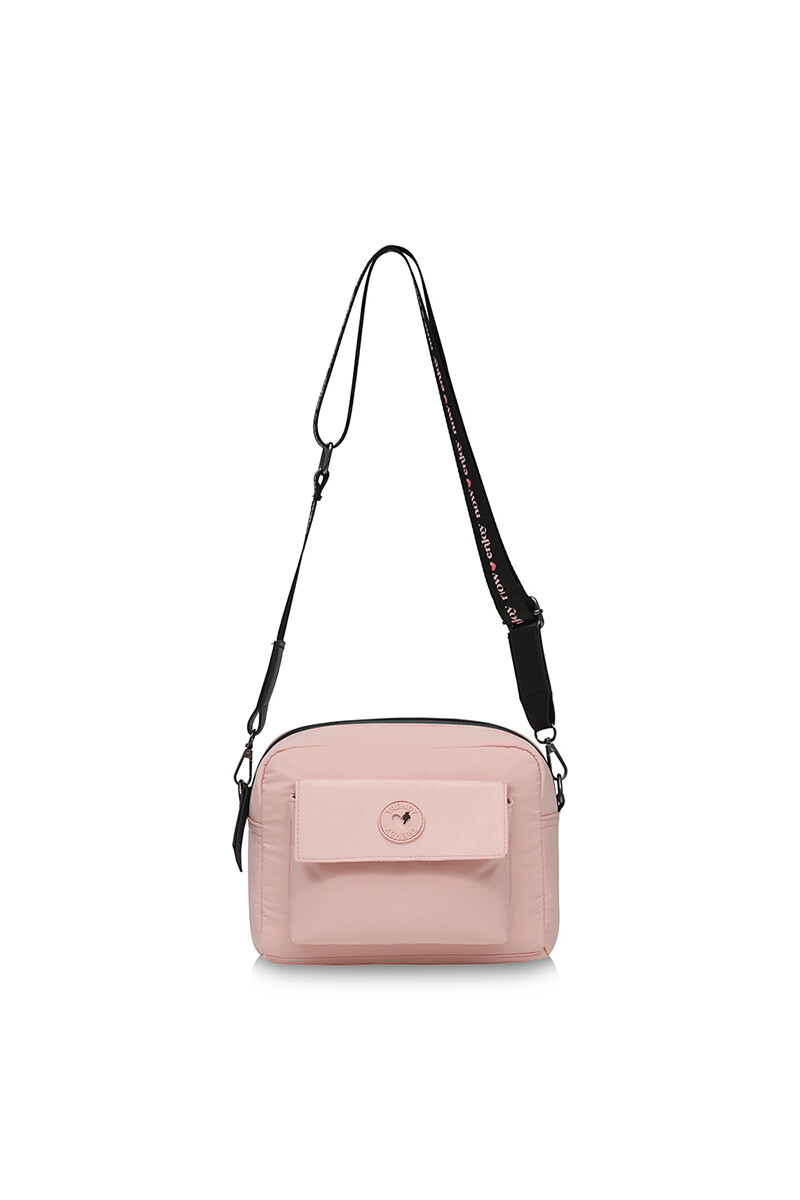 Bandolera con bolsillo frontal Rosado