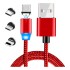 Cable Magnetico Cargador iPhone Tipo C Micro Usb 3 Puntas Color Variante Rojo