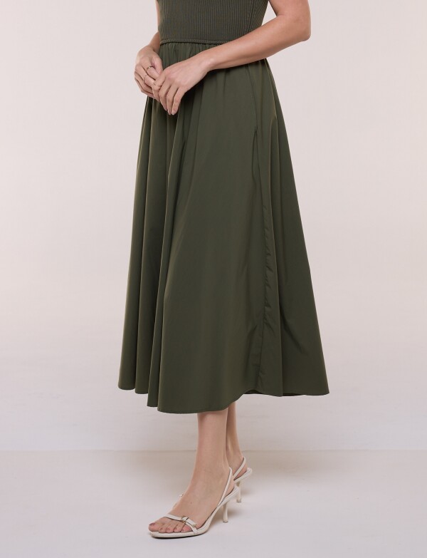 Vestido Midi Combinado VERDE