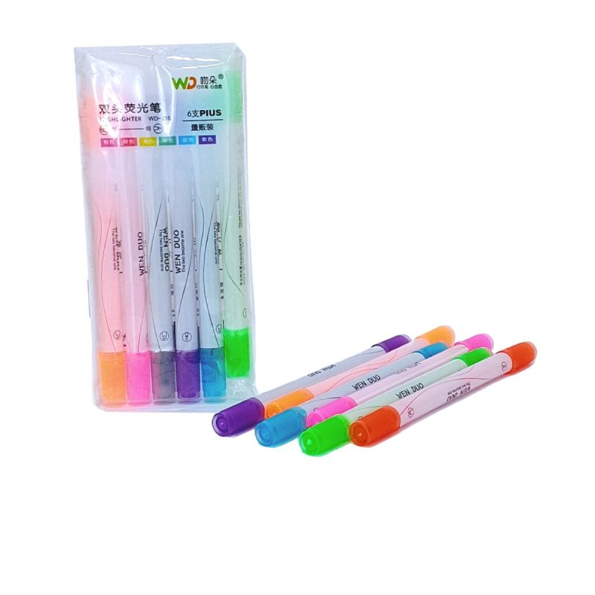 Fluor resaltador doble punta x 6 colores - Fluor Resaltador Doble Punta X 6 Colores 