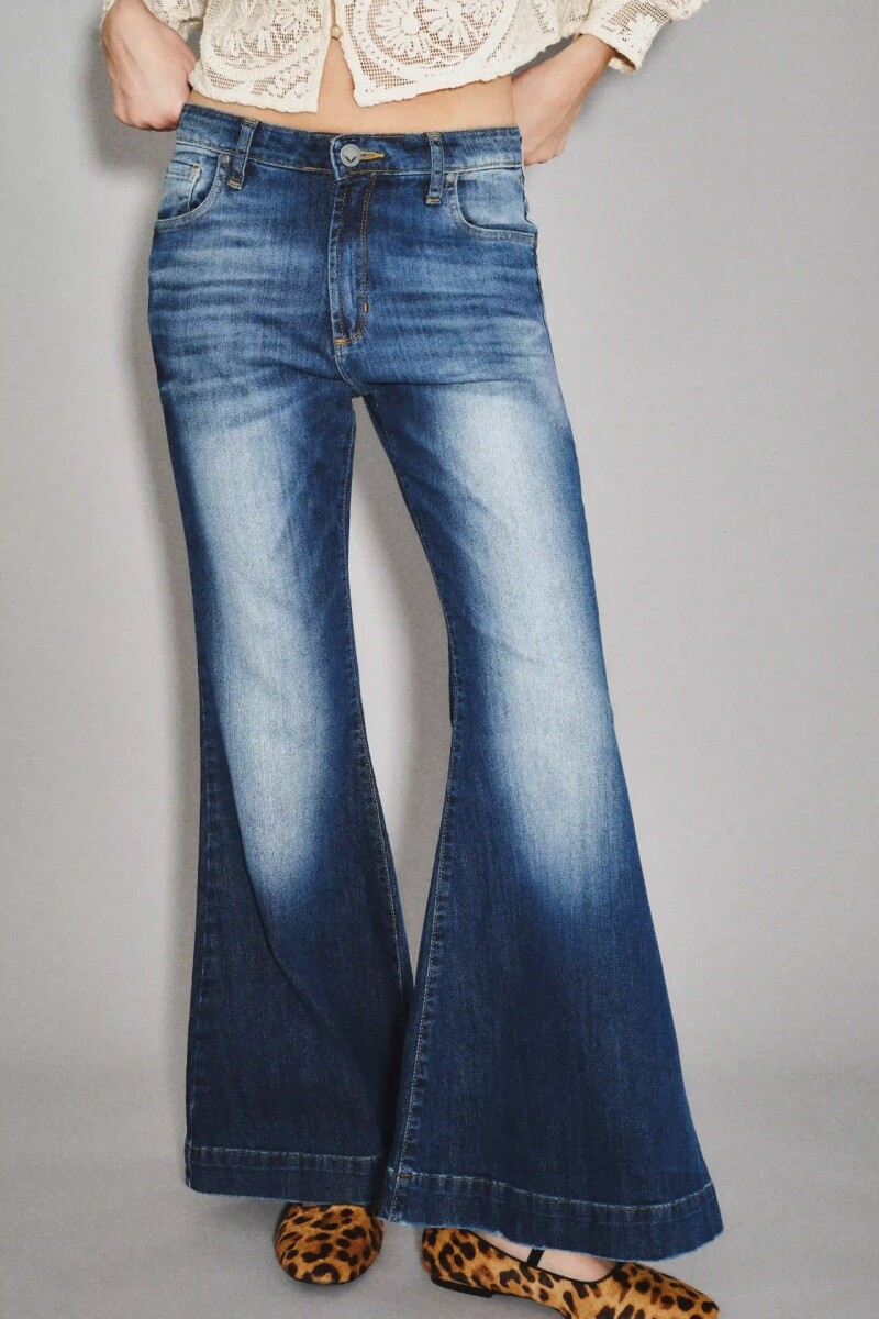 Jean Seventies Flower Azul
