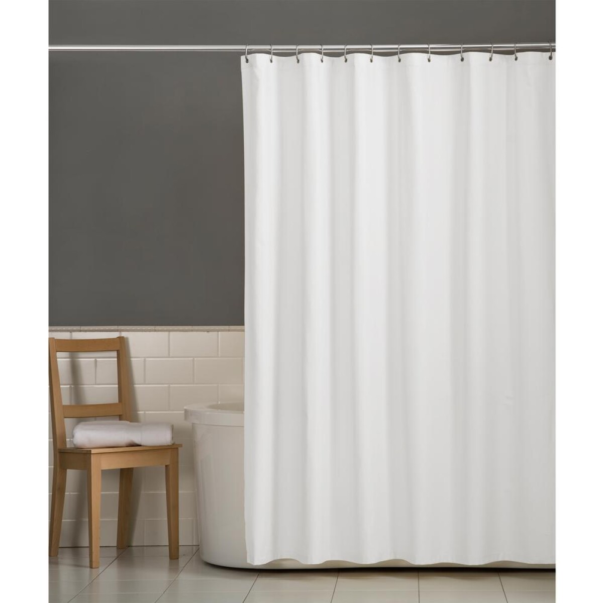 CORTINA DE BAÑO EVA/PE BLANCO. 180X180CM 