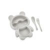 Set infantil cubiertos y vianda 500 ml 3 colores Q Set infantil cubiertos y vianda 500 ml 3 colores Q