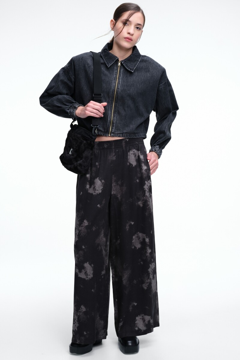 PANT RELAXED PRINT Negro