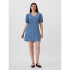 V-BUTTON FRONT SS DRESS DNM MEDIUM WASH