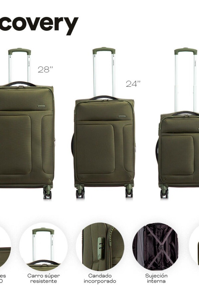 Valija de tela expansible Discovery - Grande 28" Verde