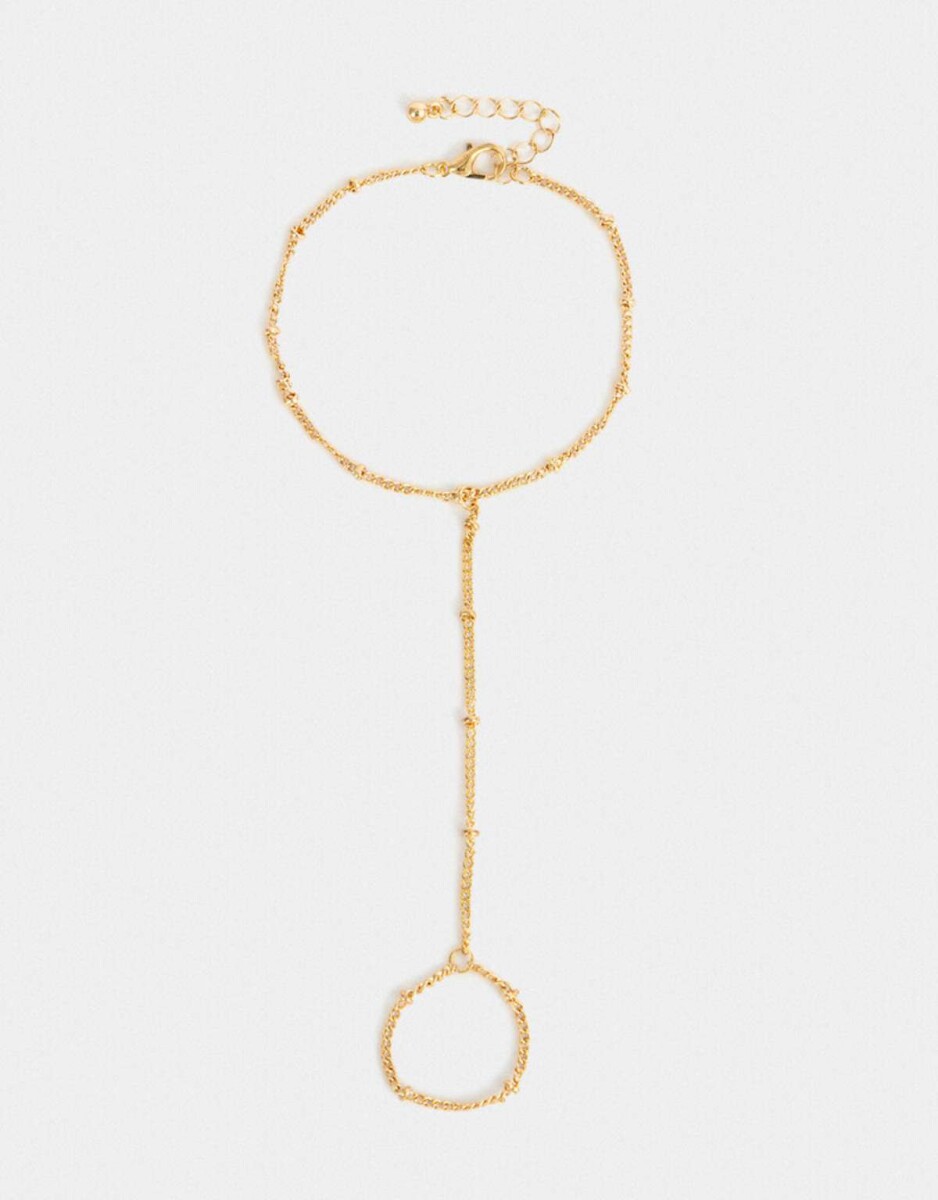 Pulsera Flexible Con Anillo - Dorado 