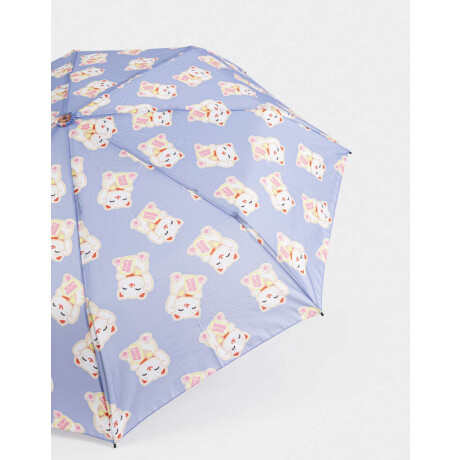 Paraguas Corto Estampado Azul Celeste