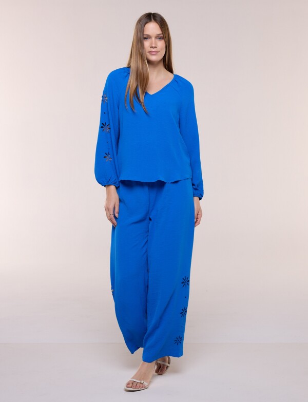 Pantalon Fluído Con Lateral Calado ROYAL