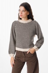 Sweater Fiber Rayas Negro