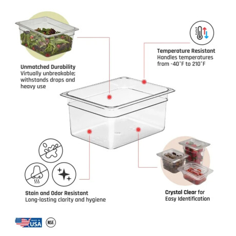 Cuba de Policarbonato GN 1/2 15 cm Cuba de Policarbonato GN 1/2 15 cm