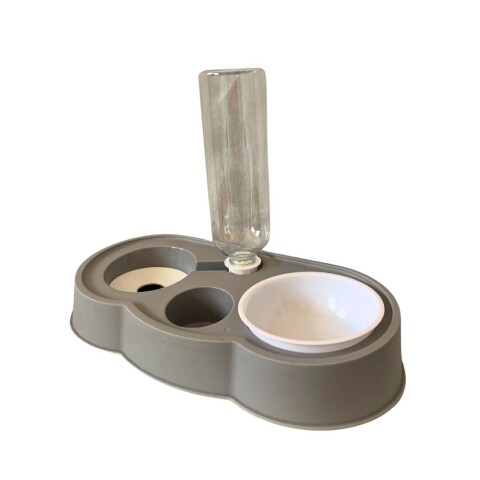 Bowl Doble Chico 500 ml Gris (antiderrame) Bowl Doble Chico 500 ml Gris (antiderrame)