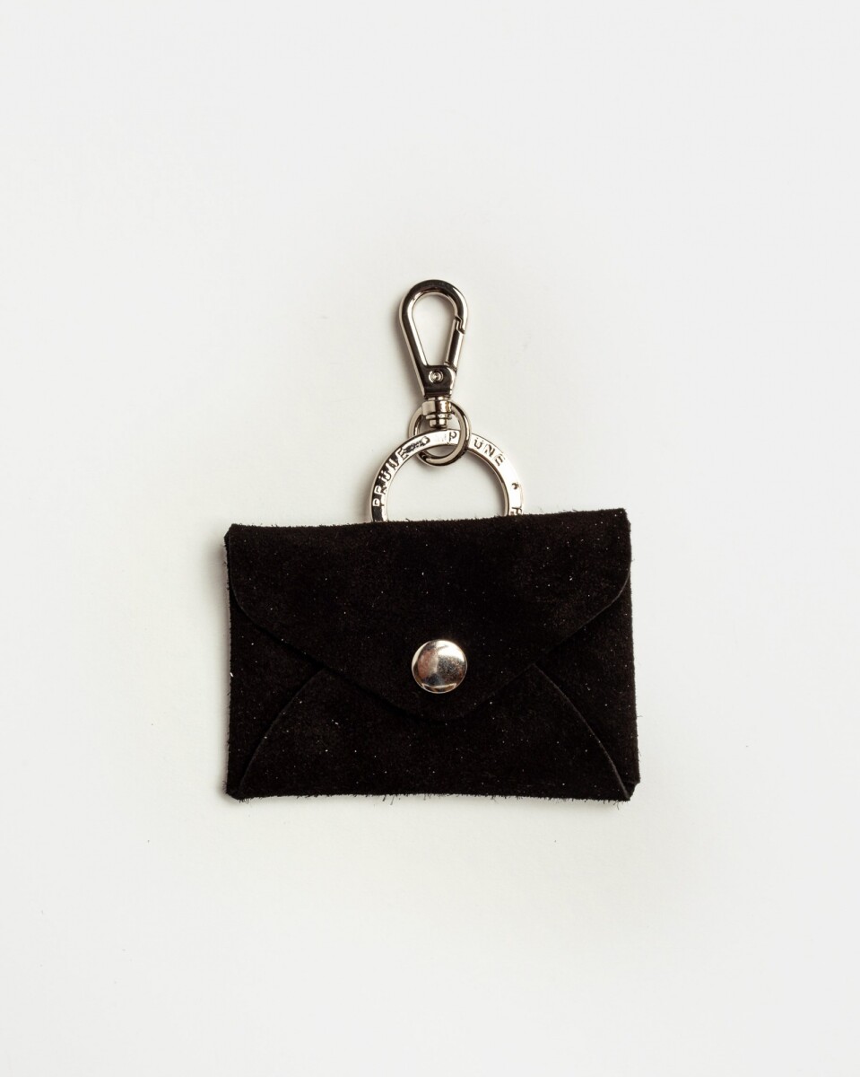 Llavero Mila en cuero gamuza - Negro 