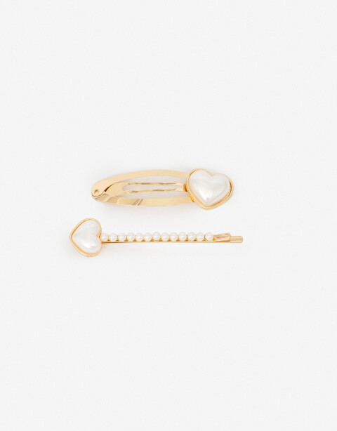 Horquillas con Accesorios Perla Set De Hebillas Con Perlas - Combinacion Bicolor