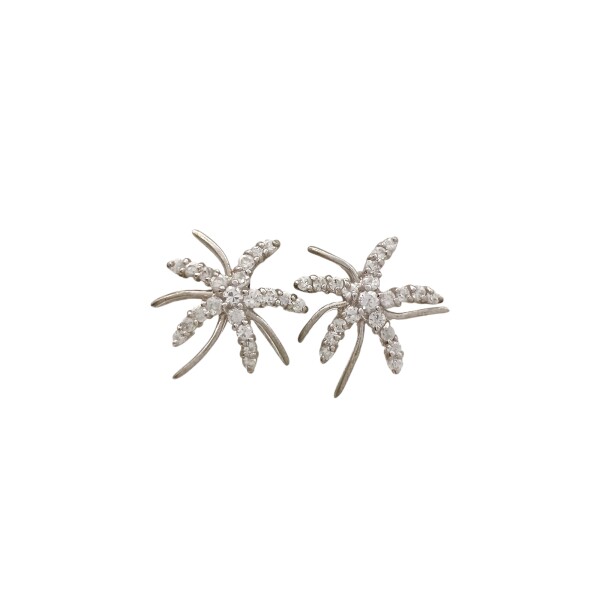 Caravanas Estrella-Plata 925-Piedra Zirconia-CA3153 Conpiedra