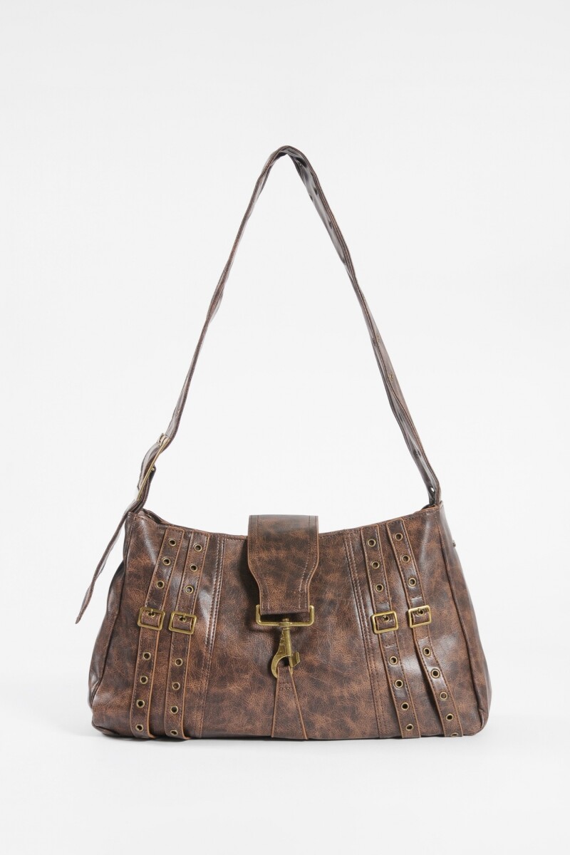 Cartera con herraje marrón