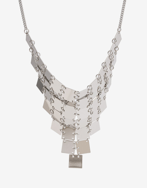 Collares Cortos Metal Collares Cortos, Statement Night - Plateado Rodio