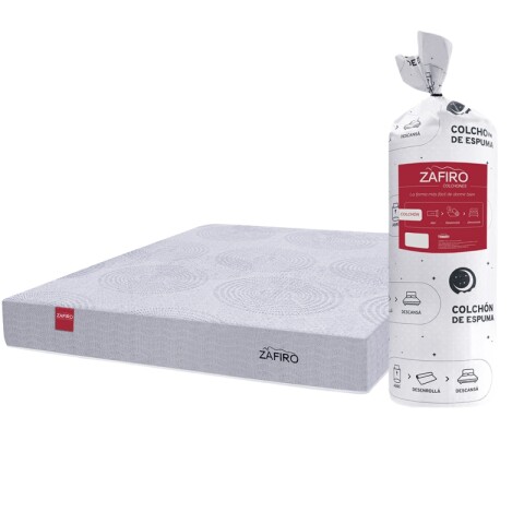 Colchón ZAFIRO LIVE 2 Plazas - Espuma Alta Densidad 28 Kg/m³ - Enrollado al Vacío - 17 cm de Altura - Soporta 120 Kg - 2 AÑOS Colchón ZAFIRO LIVE 2 Plazas - Espuma Alta Densidad 28 Kg/m³ - Enrollado al Vacío - 17 cm de Altura - Soporta 120 Kg - 2 AÑOS
