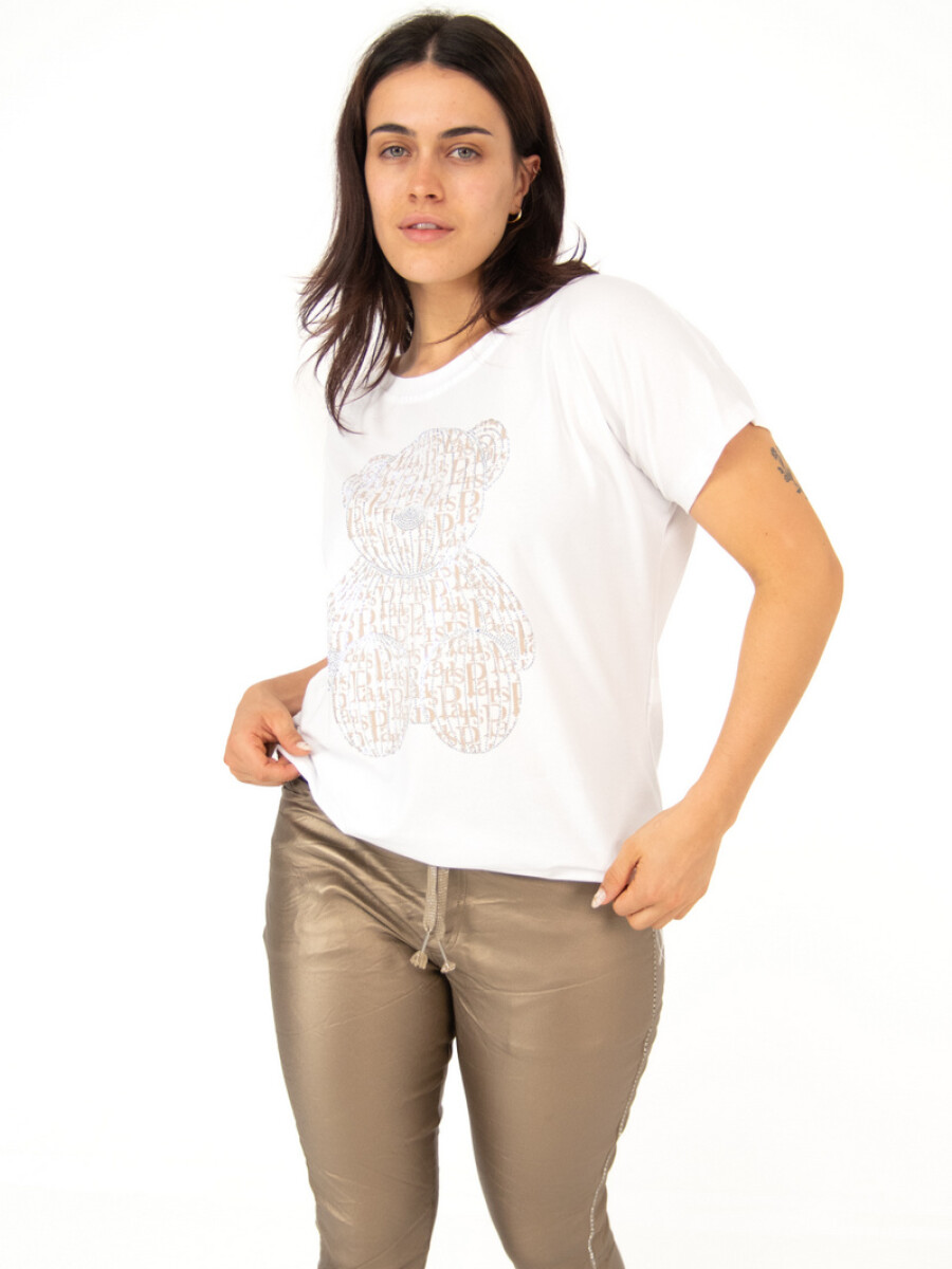 Remera de algodón con estampa y aplique Remera de algodón con estampa y aplique