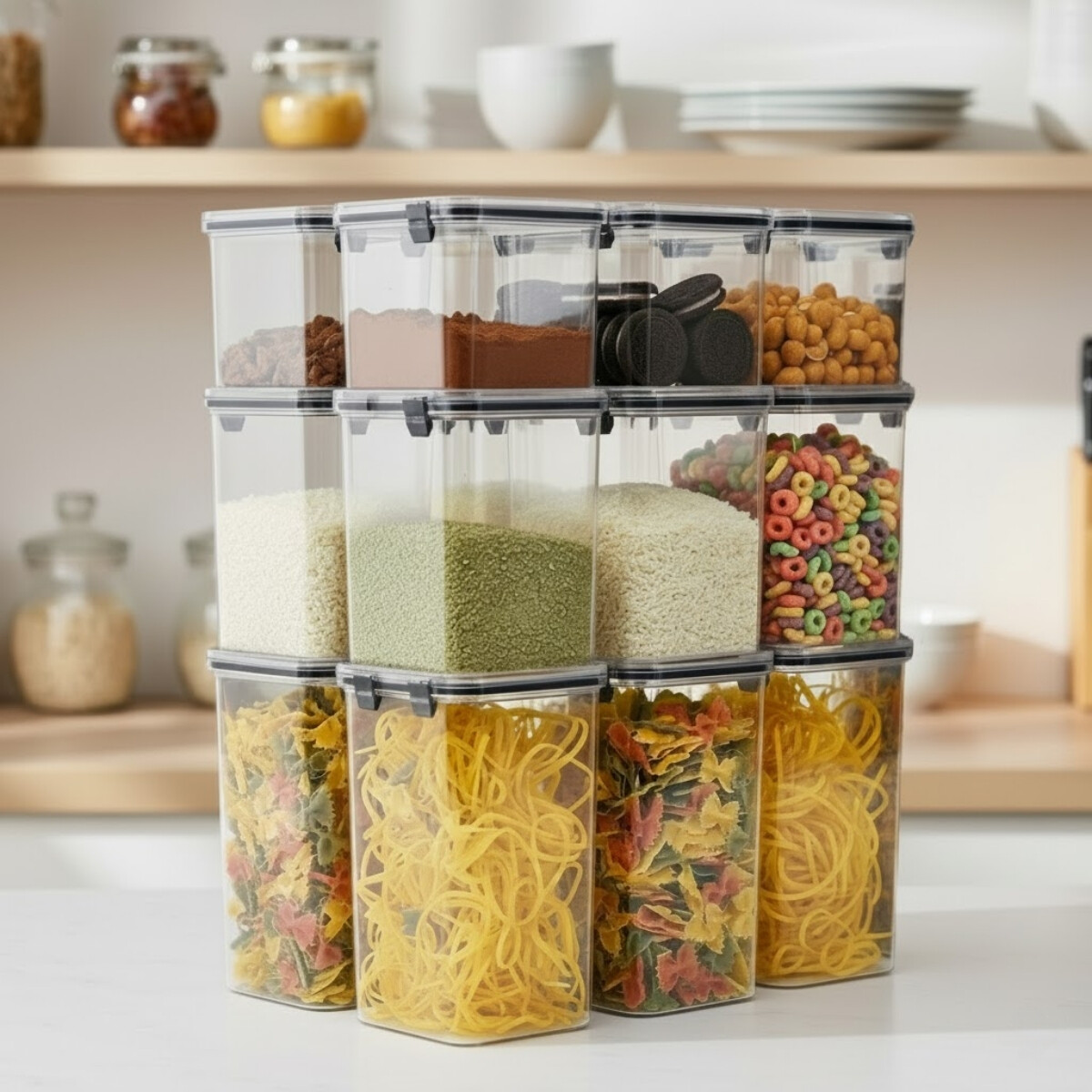 Set Potes herméticos 700, 950, 1300 ml - TRANSPARENTE 