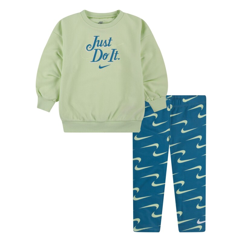 Conjunto New Impressions Crew & Leg de Niña Negro