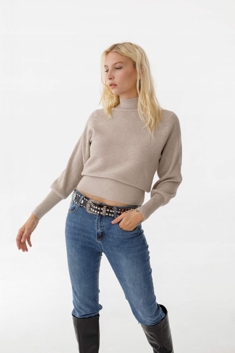 Sweater Polera Petunia - Vison 