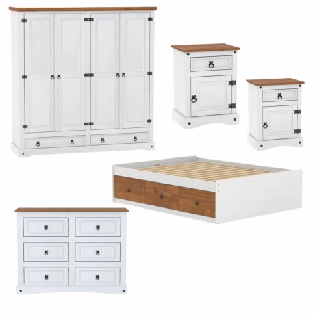Promo Juego de dormitorio - Ropero + Comoda + 2 Mesa de luz + Cama queen con cajones Promo Juego de dormitorio - Ropero + Comoda + 2 Mesa de luz + Cama queen con cajones