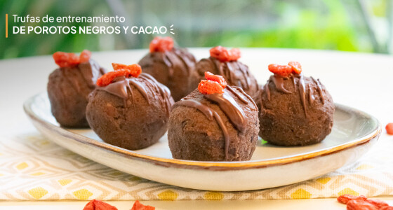 Trufas de porotos negros y cacao