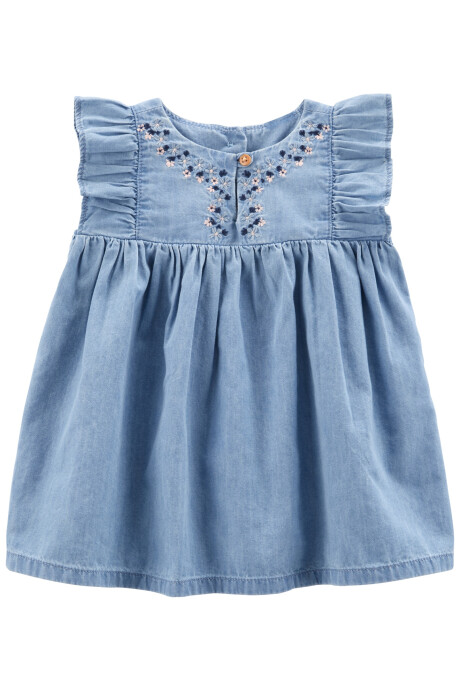 Vestido de algodón con bordado floral 0