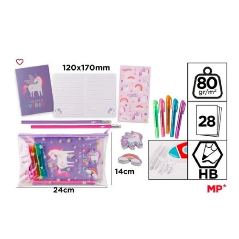 Pack de papeleria Creativo main paper- Unicornios Pack De Papeleria Creativo Main Paper- Unicornios