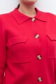 Chaqueta tejida cuello polo rojo