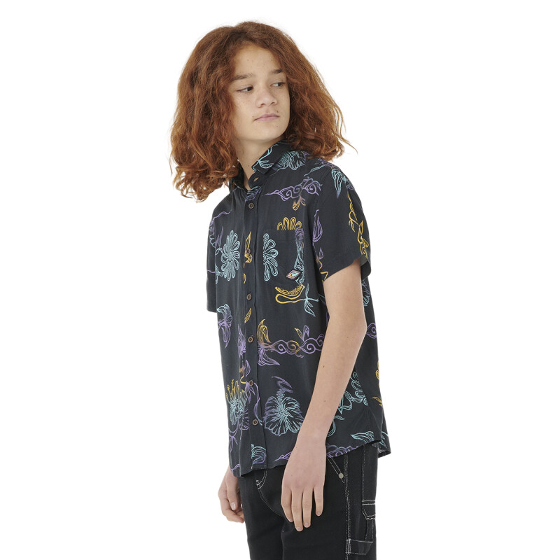 Camisa Rip Curl Tropic Daze Floral Niño - Negro Camisa Rip Curl Tropic Daze Floral Niño - Negro