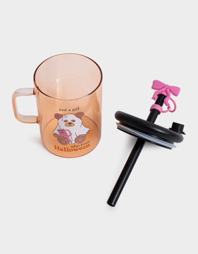 Accesorios Cocina Vidrio Taza De Vidrio "halloween" - Naranja Medio