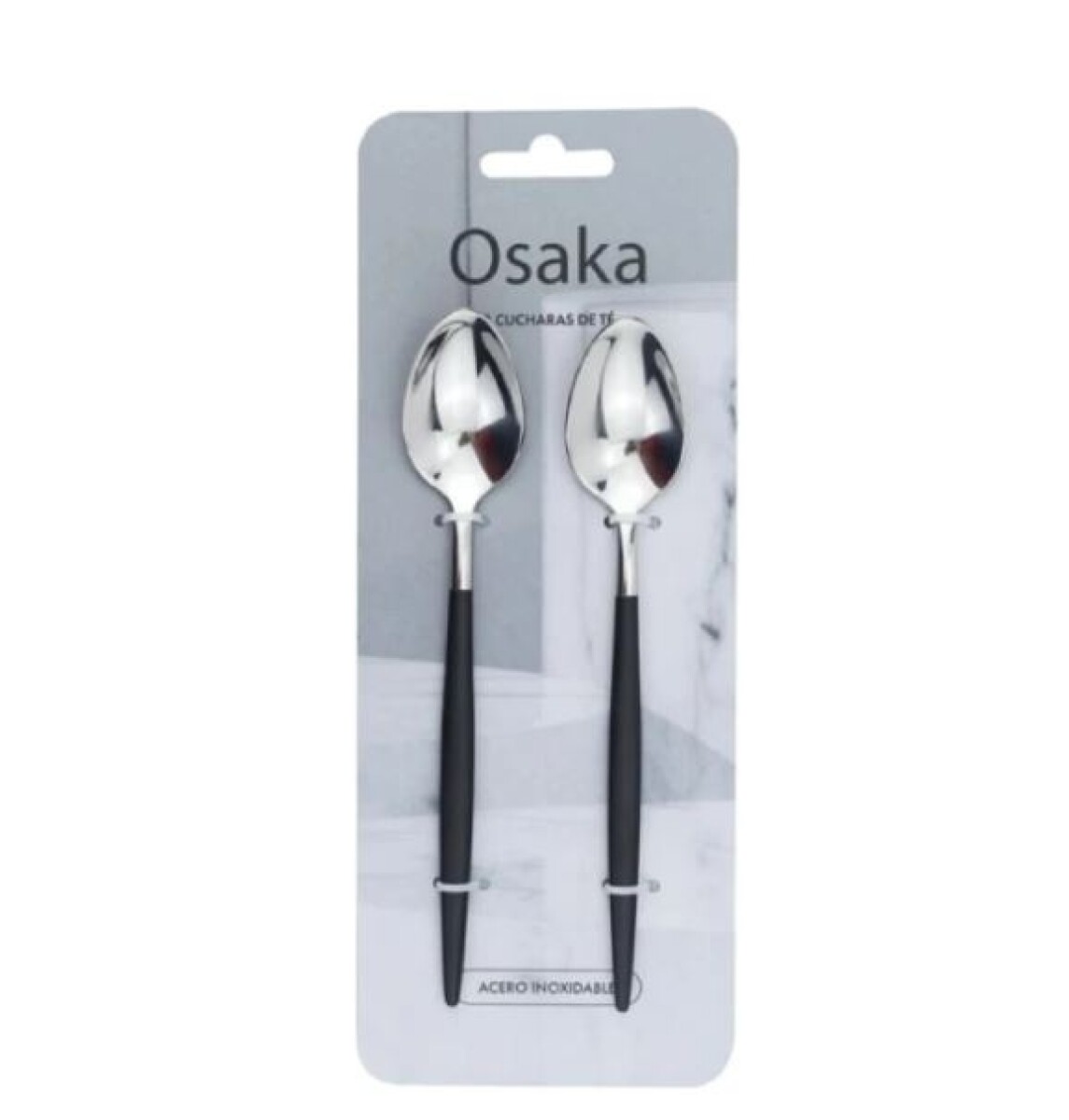 Set x2 Cuchara De Té 16.5Cm Ac. Mango Negro Osaka 