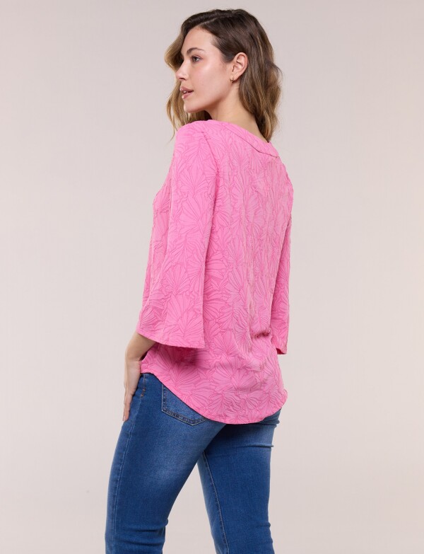Blusa Texturada Con Relieve Floral ROSA